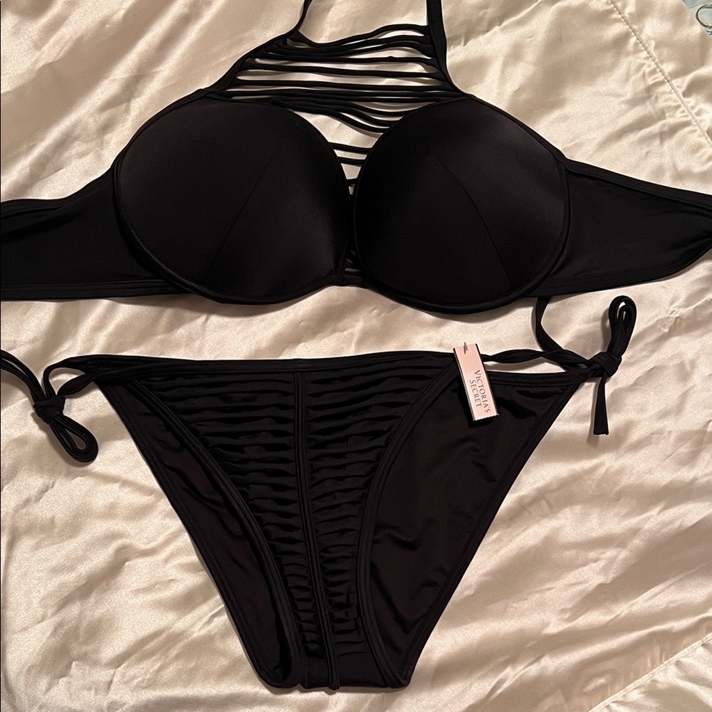 Victoria’s Secret Swim Black Bikini Underwire Set